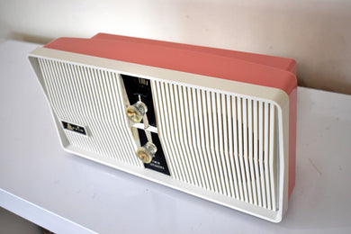 Persimmon and Ivory 1961 Arvin Model 10R32 AM Vacuum Tube Radio Excellent Plus Condition! Twin Speaker Double Delight!