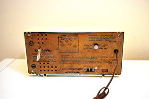 Creme Ivory 1958 Arvin Model 5571 AM Vacuum Tube Clock Radio Nice!