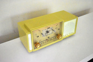 Beautiful Summer Gold 1958 Admiral Model 298 Vacuum Tube AM Clock Radio Excellent Condition Sounds Wonderful!