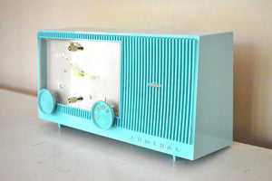Bright Turquoise 1962 1963 Admiral Model Y3149 'The Celebrity' Vacuum Tube AM Radio Clock Sounds Looks Great!