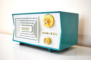 マリナー ブルー ホワイト 1955 アドミラル モデル 5C48N AM 真空管ラジオ レアカラー 音が素晴らしい！