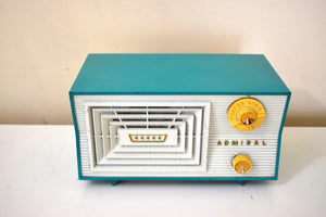 マリナー ブルー ホワイト 1955 アドミラル モデル 5C48N AM 真空管ラジオ レアカラー 音が素晴らしい！