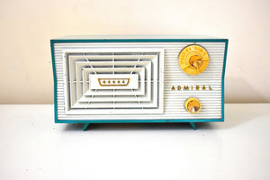 Mariner Blue White 1955 Admiral Model 5C48N AM Vacuum Tube Radio Rare Colors Sounds Great!