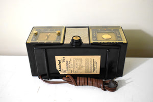 Ebony and Gold 1953 Admiral Model 5F31N Bakelite Vacuum Tube AM Radio Sounds Great! Looks Great! Very High End Model!