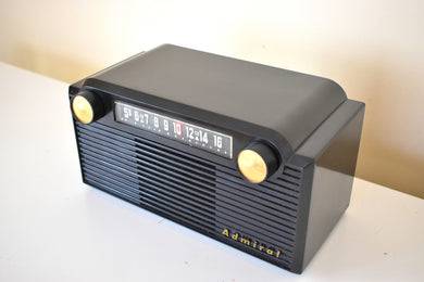 Bluetooth Ready To Go - Chalcedony Black 1952 Admiral 5G35N AM Vacuum Tube Radio Mid Century Appeal in Spades!