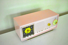 Charger l&#39;image dans la galerie, Flamingo Pink 1956 Admiral Model 5H44N Vacuum Tube AM Clock Radio Sounds Great! Looks Great!