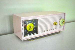 フラミンゴ ピンク 1956 アドミラル モデル 5H44N 真空管 AM クロック ラジオ 音がいい!素晴らしく見える！