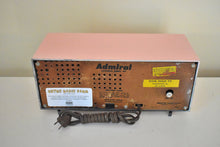 Load image into Gallery viewer, Flamingo Pink 1956 Admiral Model 5H44N Vacuum Tube AM Clock Radio Sounds Great! Looks Great!