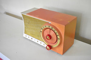 Red and White 1954-1955 Admiral Model 5T35 Vacuum Tube Radio Big Speaker Sound!