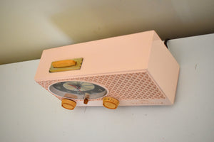 Lace Pink 1959 Admiral Model Y3799 Vintage Atomic Age Vacuum Tube AM Radio Clock Sounds Great! Excellent Condition!