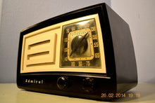 Charger l&#39;image dans la galerie, SOLD! - March 14, 2014 - BEAUTIFUL Retro Vintage Black Ivory 1951 Admiral 5J21N Tube AM Radio WORKS! - [product_type} - Admiral - Retro Radio Farm