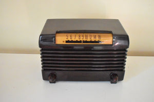 Timber Brown Bakelite 1952 Wards Airline Model 05BR-1525C AM Vacuum Tube Radio Beauty of Bakelite Sounds Marvelous!