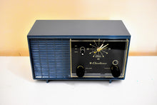 画像をギャラリービューアに読み込む, スレートブルーグレー 1965年エアラインモデル GEN-18188 真空管電波時計 レアモデル 素晴らしいカラー！