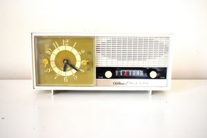 Bluetooth Ready To Go - Lily White 1964 Airline Model 1840A Solid State Radio Sounds Great! Always On Clock Light!