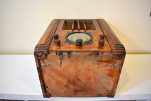 Load image into Gallery viewer, Artisan Handcrafted Wood 1938-39 Silvertone Model 1962 Tombstone Vacuum Tube AM Shortwave Radio Solid Neat Tuning Dial &amp; Plays Well!