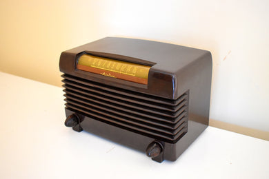 Timber Brown Bakelite 1946 Wards Airline Model 64BR-1503B AM Vacuum Tube Radio Excellent Condition Sounds Marvelous!