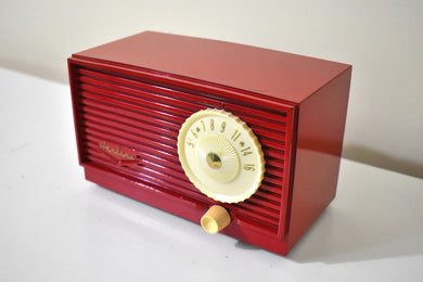 Bluetooth Ready To Go - Cardinal Red Bakelite Vintage 1955-1957 Airline Model GSL-1616A AM Vacuum Tube Radio Rare Color!