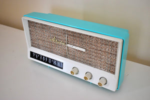 Aquamarine Blue Retro Jetsons Vintage 1959 Arvin 2585 AM Tube Radio Mid Century Retro Glory!