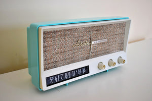Aquamarine Blue Retro Jetsons Vintage 1959 Arvin 2585 AM Tube Radio Mid Century Retro Glory!