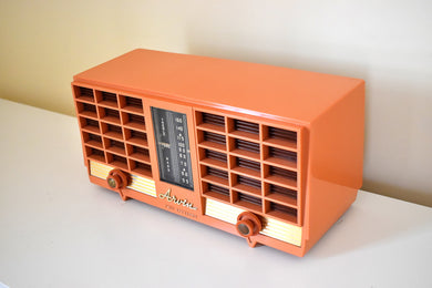 Pumpkin Spice 1956-1957 Arvin Model 3561 Vacuum Tube Radio Dual Speaker Excellent Condition! Sounds Great!