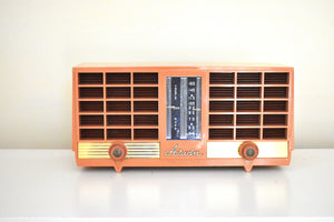 パンプキン スパイス 1956-1957 アービン モデル 3561 真空管ラジオ デュアル スピーカー サウンドは素晴らしく、優れた形状です。