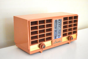 Pumpkin Spice 1956-1957 Arvin Model 3561 Vacuum Tube Radio Dual Speaker Sounds Great Excellent Shape!