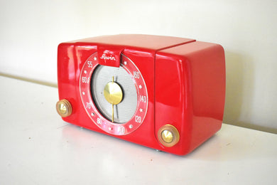 Gleaming Red 1950 Arvin Model 451T Vacuum Tube Radio Sounds Great Whiz Bang Illuminated Tuning Ring!