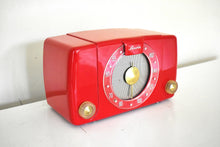 Load image into Gallery viewer, Gleaming Red 1950 Arvin Model 451T Vacuum Tube Radio Sounds Great Whiz Bang Illuminated Tuning Ring!