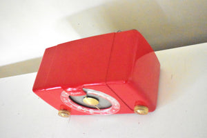 Gleaming Red 1950 Arvin Model 451T Vacuum Tube Radio Sounds Great Whiz Bang Illuminated Tuning Ring!