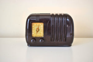 Siena Brown Bakelite 1947 Arvin Model 544 "Lefty" Vacuum Tube AM Radio Sounds Great Excellent Condition!