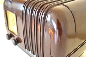 シエナ ブラウン ベークライト 1947 アービン モデル 544 "レフティ" 真空管 AM ラジオのサウンドは非常に優れた状態です。
