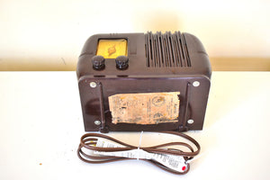 Siena Brown Bakelite 1947 Arvin Model 544 "Lefty" Vacuum Tube AM Radio Sounds Great Excellent Condition!