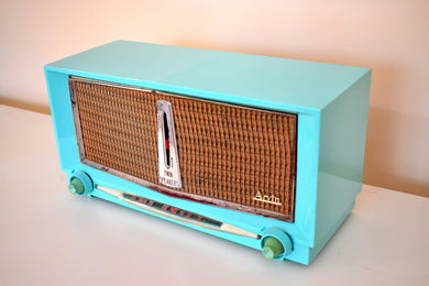 Seafoam Blue 1956 Arvin Model 956T AM Vacuum Tube Radio Sci Fi Dashboard Excellent Plus Condition!