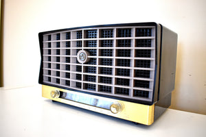 Bluetooth 準備完了 - セーブル ブラックとグレー ヴィンテージ 1953 RCA Victor モデル 6-XD-5 「ザ グレンドン」真空管ラジオ デュアル スピーカー サウンドも見た目も素晴らしい。