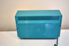 Load image into Gallery viewer, Seafoam Turquoise 1959 General Electric Model 861 Vacuum Tube AM Radio Sputnik Atomic Age Beauty! Excellent Plus Condition!