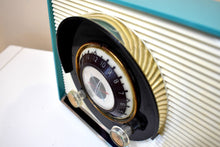 Load image into Gallery viewer, Seafoam Turquoise 1959 General Electric Model 861 Vacuum Tube AM Radio Sputnik Atomic Age Beauty! Excellent Plus Condition!