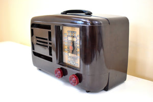 Bluetooth Ready To Go -  Umber Brown Bakelite 1940 Emerson Model 336 AM Vacuum Tube Radio Sounds Marvelous!