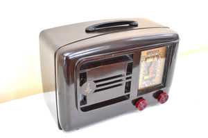 Bluetooth Ready To Go -  Umber Brown Bakelite 1940 Emerson Model 336 AM Vacuum Tube Radio Sounds Marvelous!