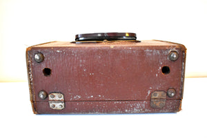 Rawhide Brown 1950 Zenith Model 4-G-903 Portable Vacuum Tube AM Lunch Box Radio! Works Like A Champ!