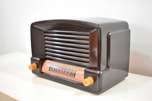 マーブル ブラウン ベークライト 1948 ゼネラル エレクトリック モデル 114 真空管ラジオ 素晴らしいサウンド!