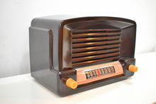 Load image into Gallery viewer, Marble Brown Bakelite 1948 General Electric Model 114  Vacuum Tube Radio Terrific Sounding!
