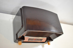 Marble Brown Bakelite 1948 General Electric Model 114  Vacuum Tube Radio Terrific Sounding!