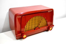 Load image into Gallery viewer, Toreador Red 1955 Truetone Model D2553-A AM Vacuum Tube Radio Rare and Beautiful!