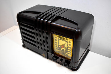 Wenge Brown Bakelite 1940 Emerson Model 343 Shortwave AM Vacuum Tube Radio Excellent Condition!