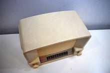 Load image into Gallery viewer, Beige Marble 1948 General Electric Model 114W  Vacuum Tube Radio Terrific Sounding!