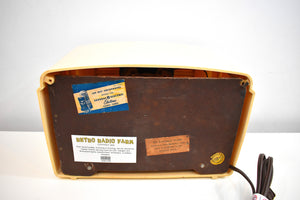 Beige Marble 1948 General Electric Model 114W  Vacuum Tube Radio Terrific Sounding!
