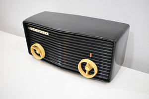 Black Mamba 1957 Motorola 57R Tube AM Antique Radio Real Gem Crack Free!