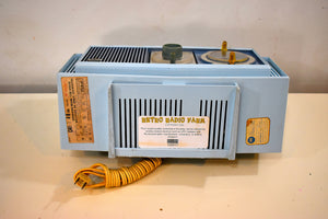 Blue on Blue Mid-Century 1963 Motorola Model C19B25 Tube AM Clock Radio Rare Color Combo!