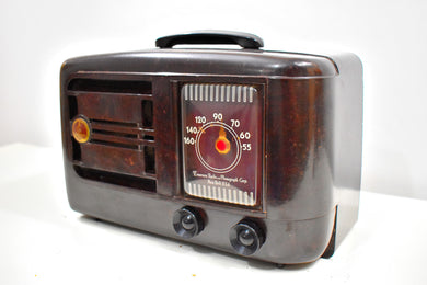 Bluetooth Ready To Go - Mocha Brown Bakelite 1946 Emerson Model 507 AM Tube Radio Golden Age of Radio Sound!