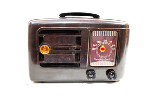 Bluetooth Ready To Go - Mocha Brown Bakelite 1946 Emerson Model 507 AM Tube Radio Golden Age of Radio Sound!